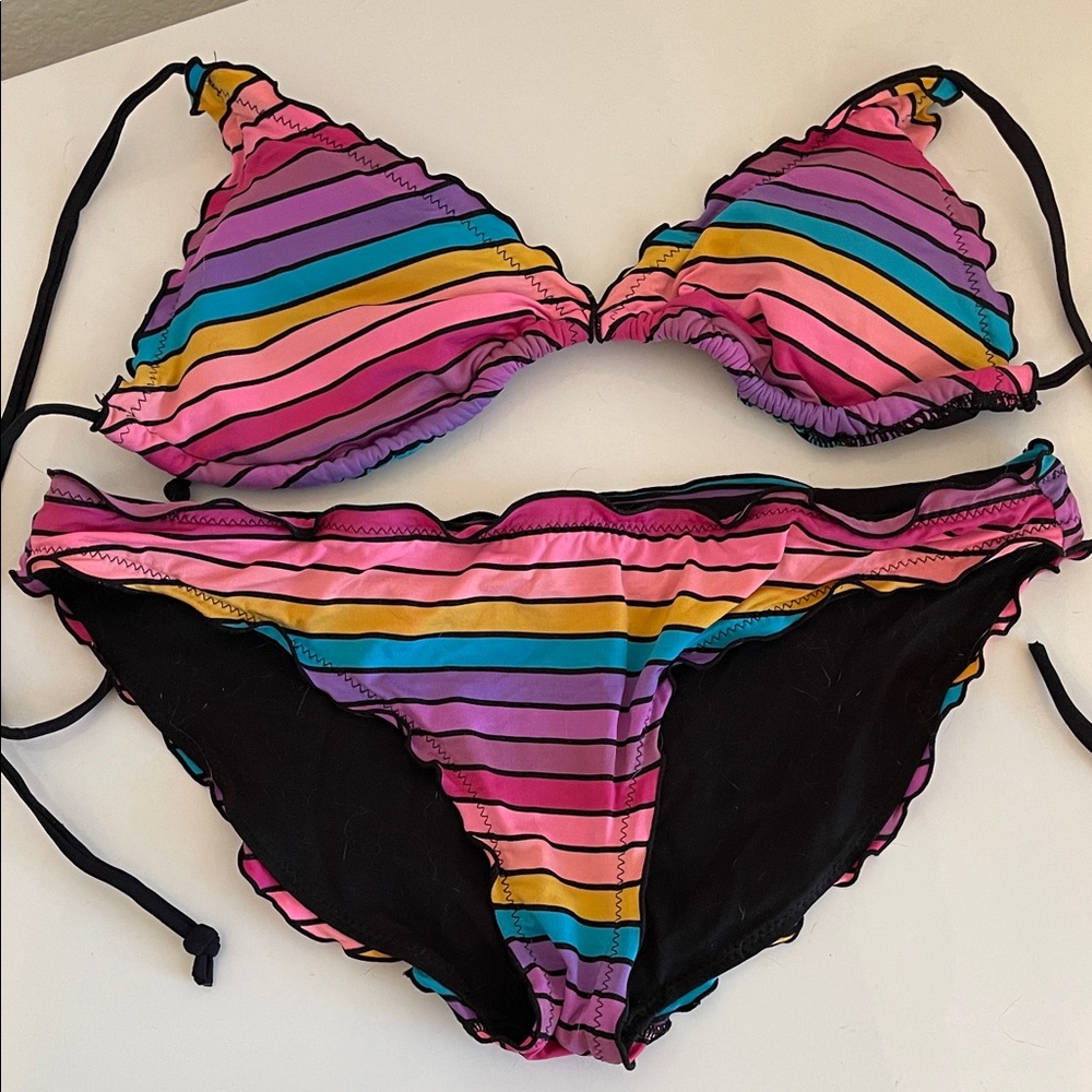 Xhilaration Multicolor Striped Bikini